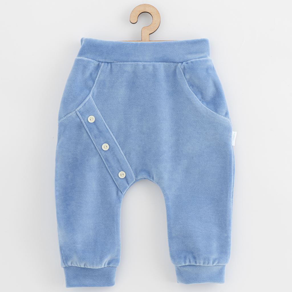 Kojenecké semiškové tepláčky New Baby Suede clothes modrá vel. 62 (3-6m)