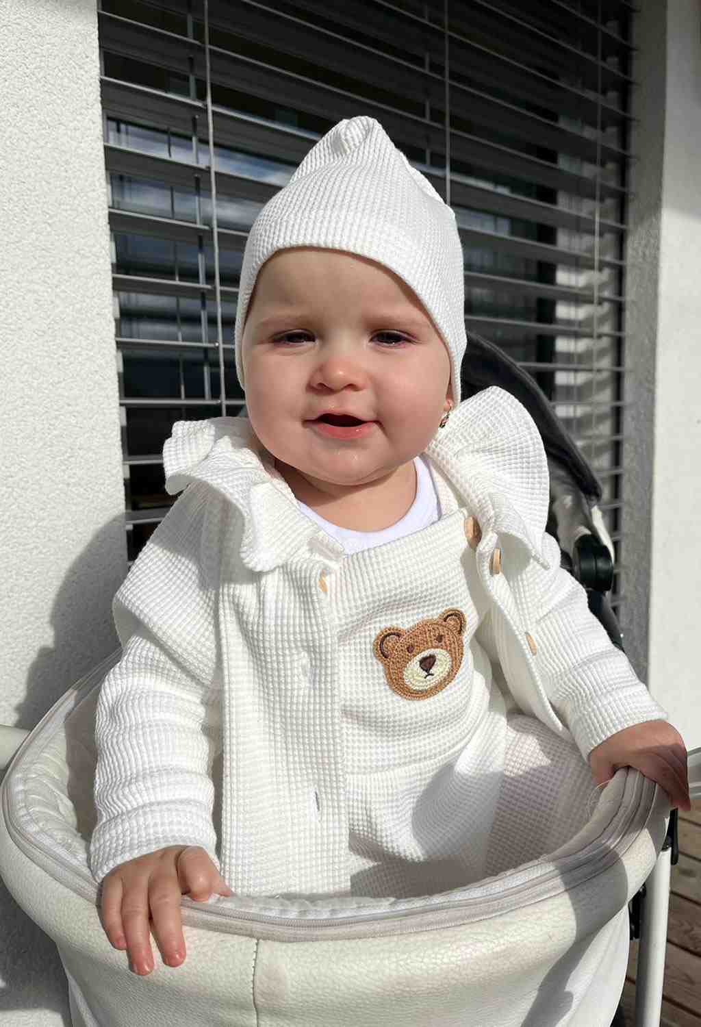 Kojenecký kabátek na knoflíky New Baby Luxury clothing Laura bílý - 4
