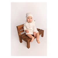 Kojenecký kabátek na knoflíky New Baby Luxury clothing Laura bílý