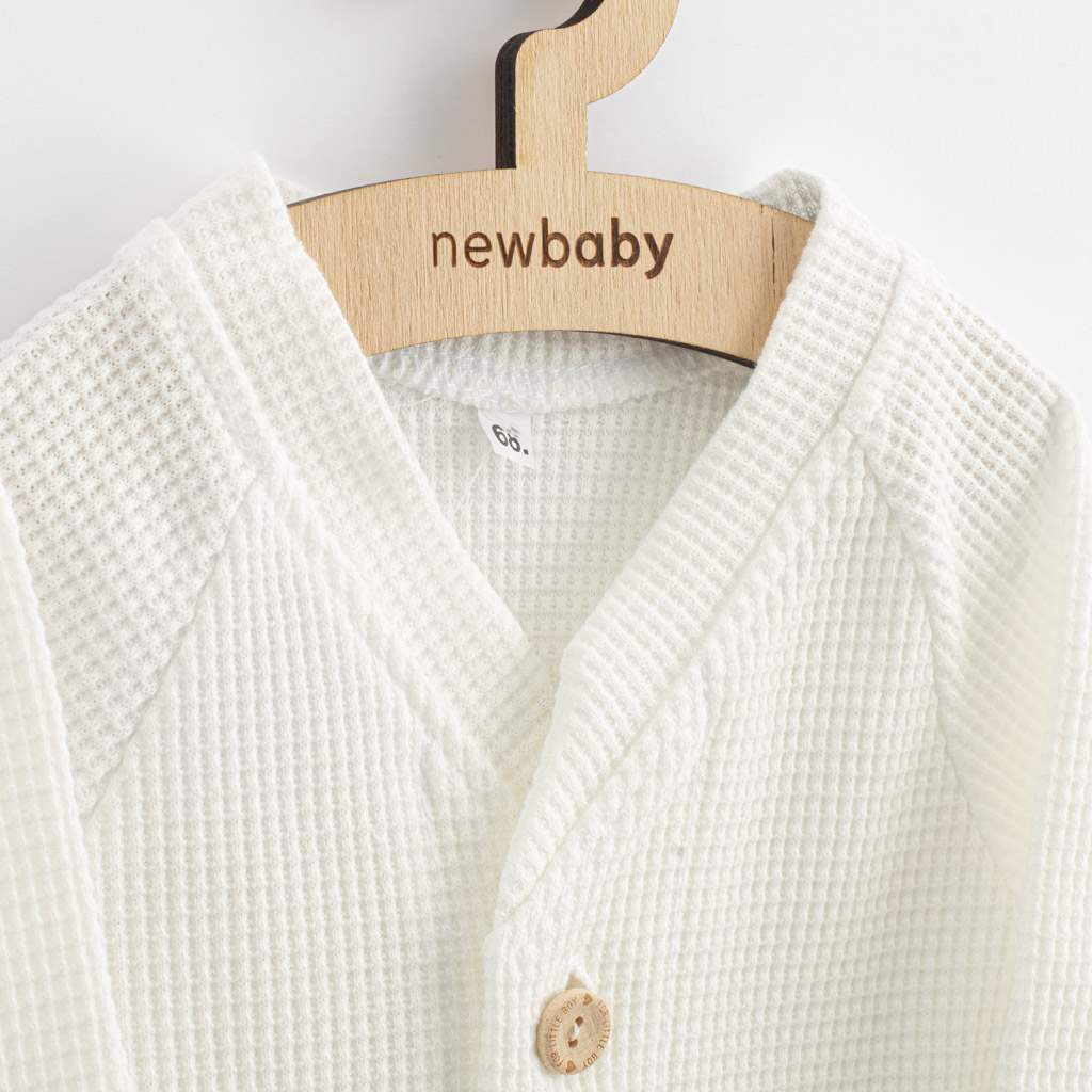 Kojenecký kabátek na knoflíky New Baby Luxury clothing Oliver bílý - 1