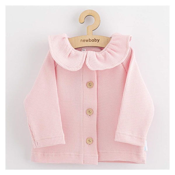 Kojenecký kabátek na knoflíky New Baby Luxury clothing Laura růžový