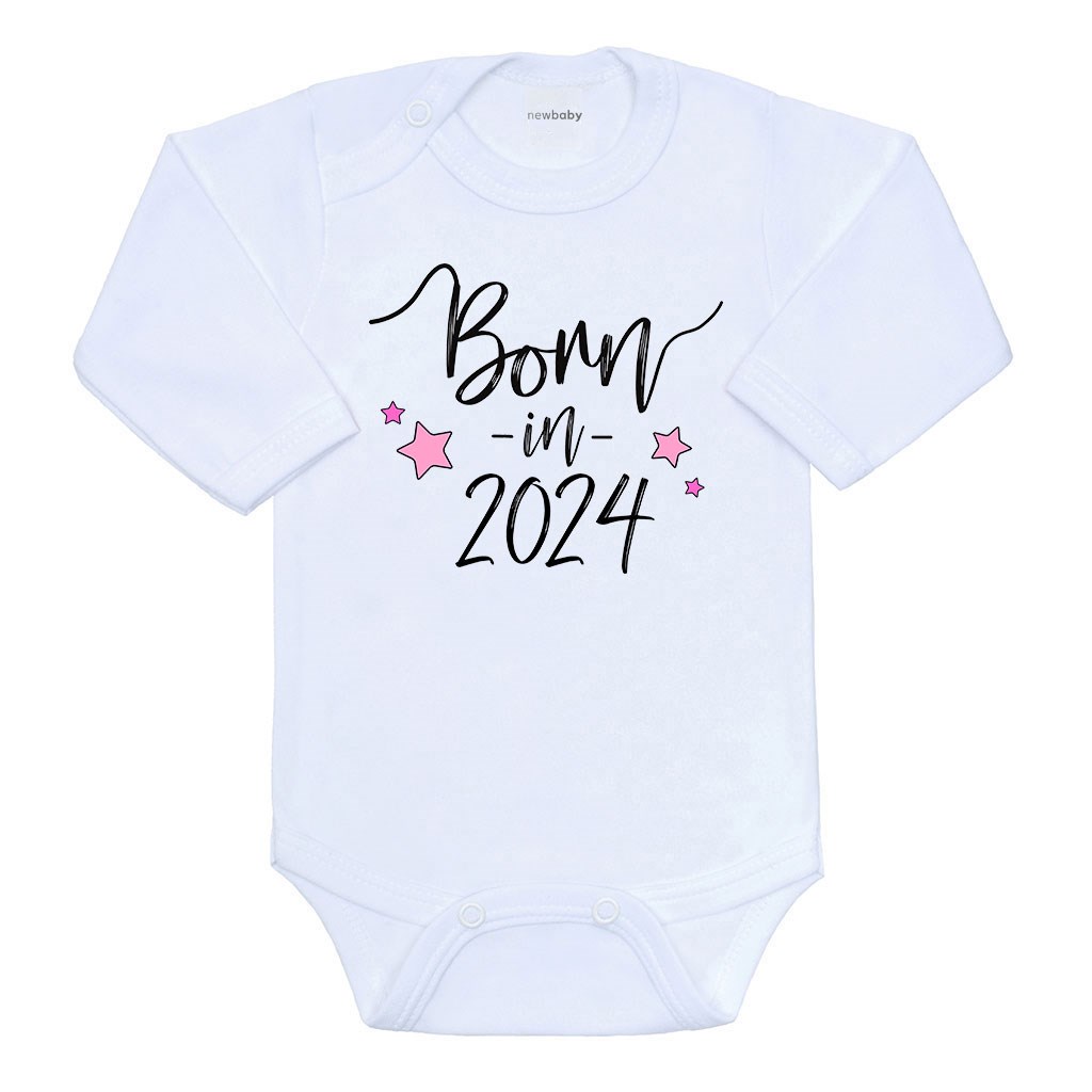 Body s potiskem New Baby Born in 2024 růžové vel. 56 (0-3m)