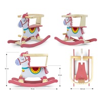 Dřevěný houpací koník s opěradlem Milly Mally Lucky 12 růžový