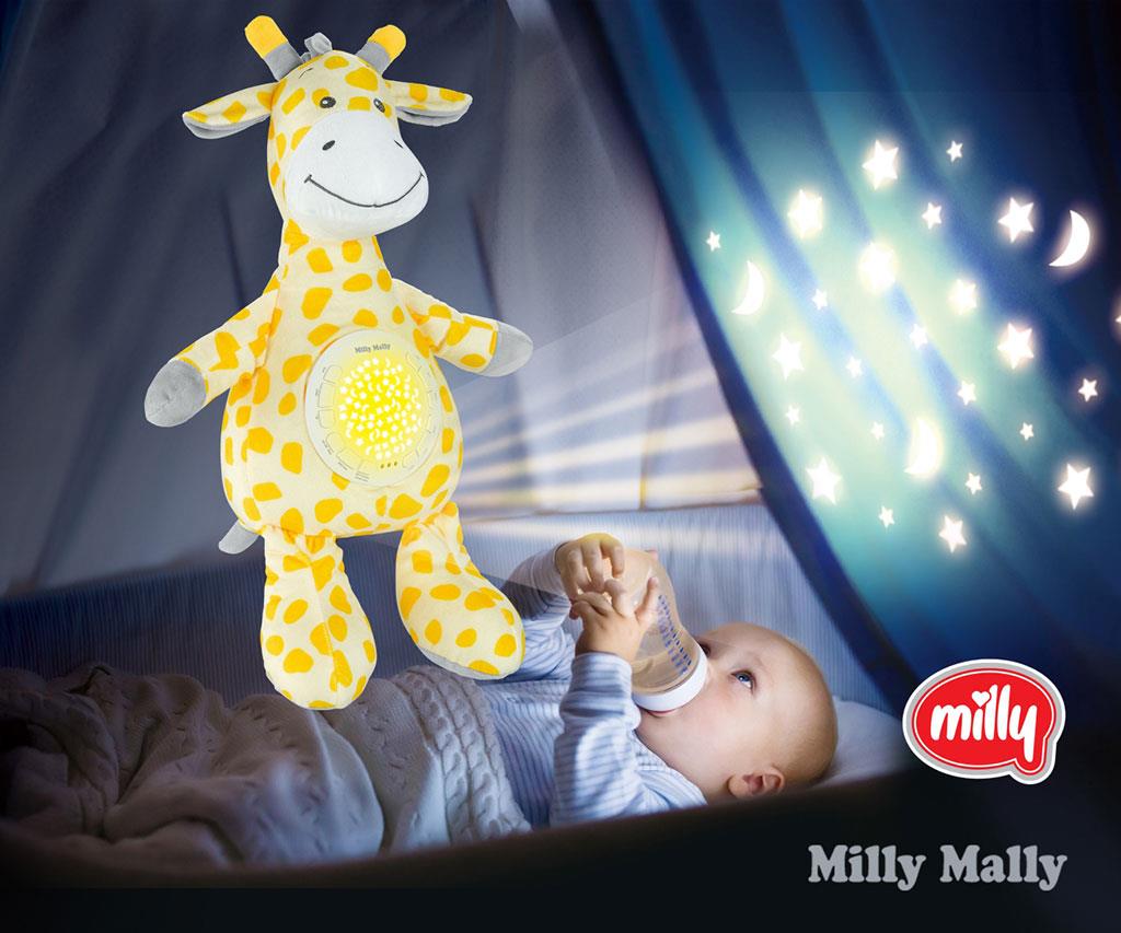 Plyšový usínáček žirafa s projektorem Milly Mally - 7