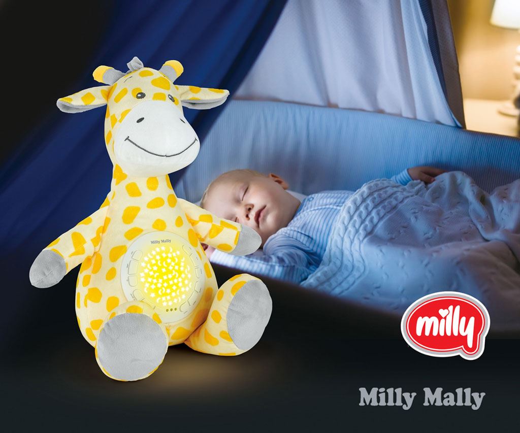 Plyšový usínáček žirafa s projektorem Milly Mally - 8