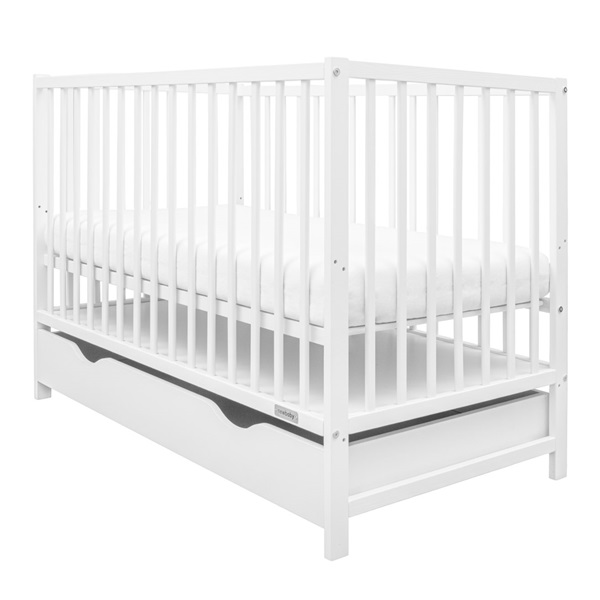 Dětská postýlka se šuplíkem New Baby BASIC bílá