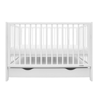 Dětská postýlka New Baby BASIC se stahovací bočnicí a šuplíkem bílá