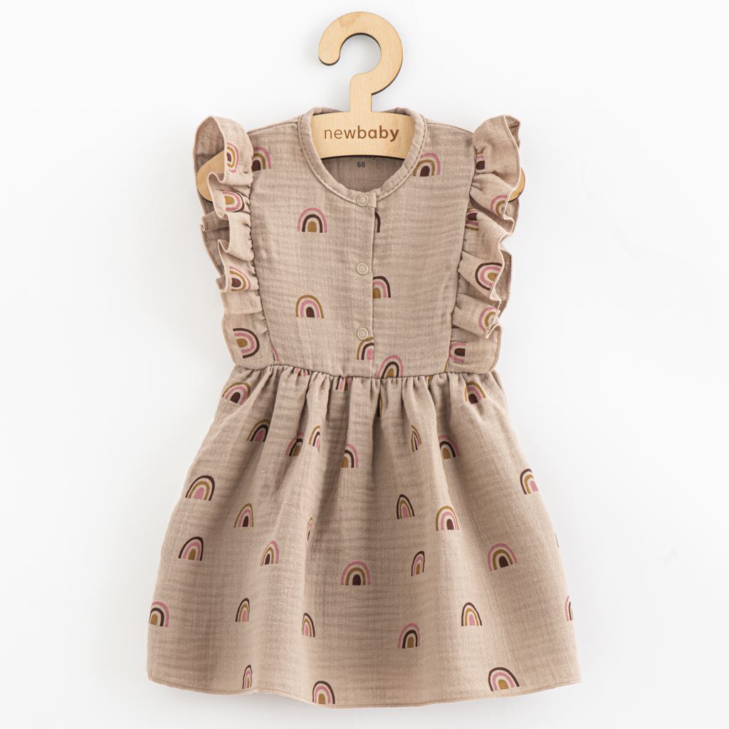 Letní kojenecké mušelínové šaty New Baby Rainbow vel. 62 (3-6m)