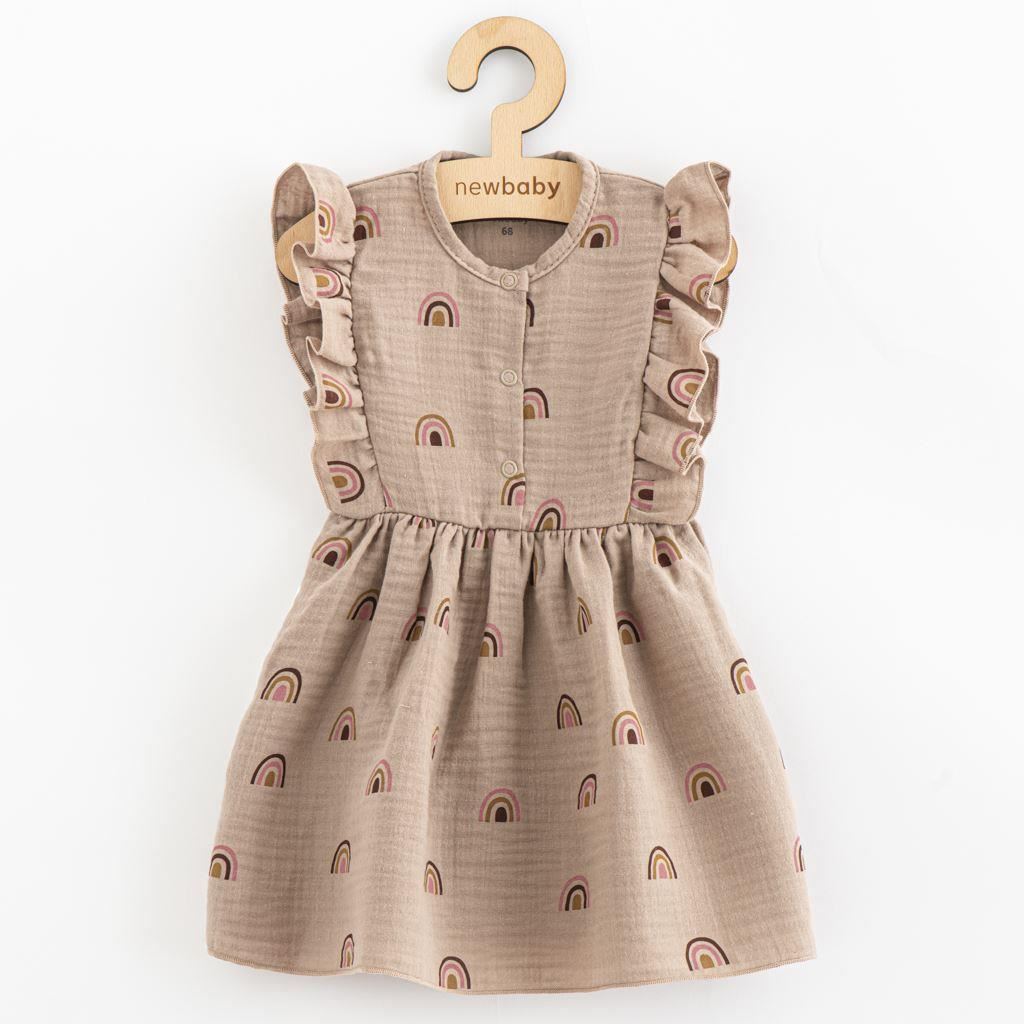 Letní kojenecké mušelínové šaty New Baby Rainbow vel. 68 (4-6m)
