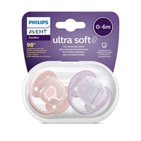 Šidítko Avent Ultrasoft Premium zvířátka 0-6 m 2ks holčička