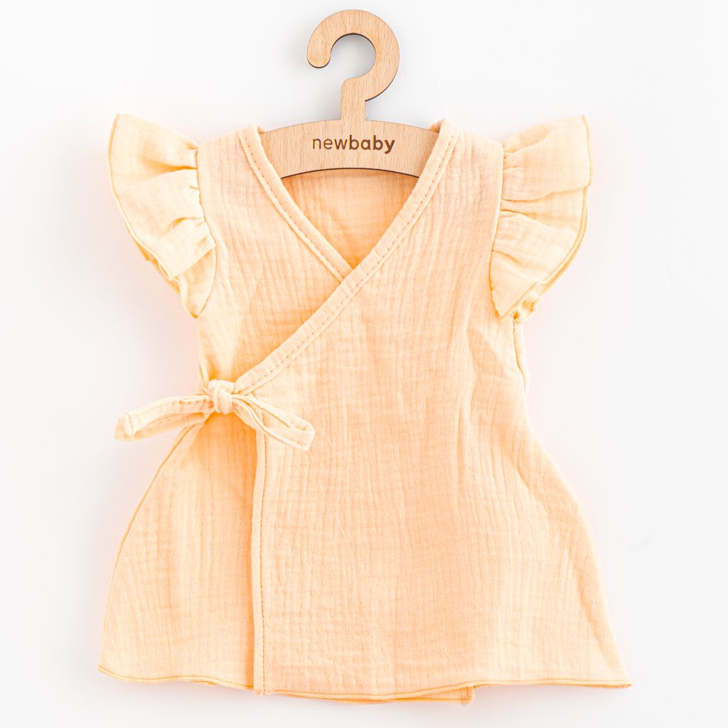 Letní kojenecké mušelínové šaty New Baby Leny peach vel. 56 (0-3m)