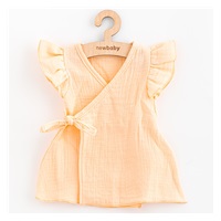 Letní kojenecké mušelínové šaty New Baby Leny peach