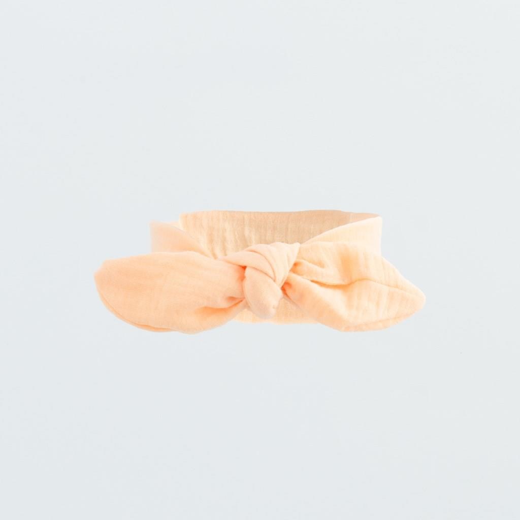 Kojenecká mušelínová čelenka New Baby Leny peach vel. 68 (4-6m)