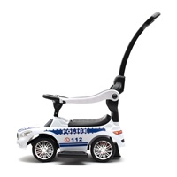 Dětské odrážedlo se zvukem a vodící tyčí Baby Mix POLICE bílé (POŠKOZENÝ OBAL)