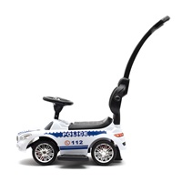 Dětské odrážedlo se zvukem a vodící tyčí Baby Mix POLICE bílé (POŠKOZENÝ OBAL)