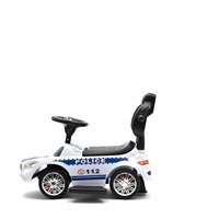 Dětské odrážedlo se zvukem a vodící tyčí Baby Mix POLICE bílé (POŠKOZENÝ OBAL)