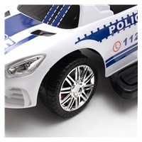 Dětské odrážedlo se zvukem a vodící tyčí Baby Mix POLICE bílé (POŠKOZENÝ OBAL)