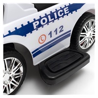 Dětské odrážedlo se zvukem a vodící tyčí Baby Mix POLICE bílé (POŠKOZENÝ OBAL)