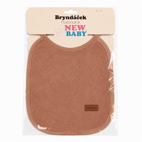 Dětský froté bryndák podšitý PVC New Baby hnědý