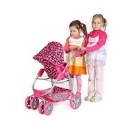 BAZÁREK Multifunkční kočárek pro panenky PlayTo Jasmínka růžový