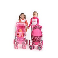 BAZÁREK Multifunkční kočárek pro panenky PlayTo Jasmínka růžový