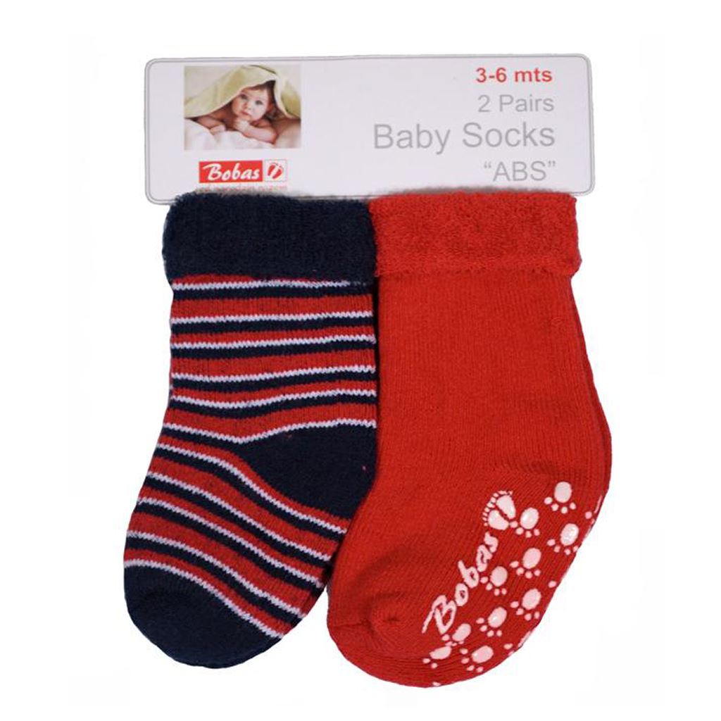 Kojenecké froté ponožky Bobo Baby červené 2 páry62 (3-6m)