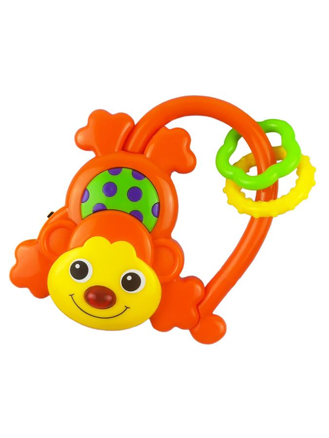 Dětské chrastítko se zvukem Baby Mix Opička oranžová