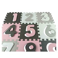 Pěnové puzzle podložka ohrádka Milly Mally Jolly 3x3 Digits Pink Grey