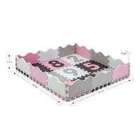 Pěnové puzzle podložka ohrádka Milly Mally Jolly 3x3 Digits Pink Grey