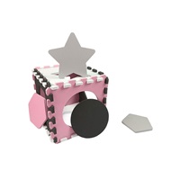 Pěnové puzzle podložka ohrádka Milly Mally Jolly 3x3 Shapes Pink Grey