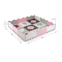 Pěnové puzzle podložka ohrádka Milly Mally Jolly 3x3 Shapes Pink Grey