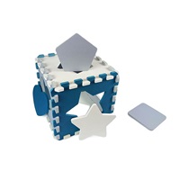 Pěnové puzzle podložka ohrádka Milly Mally Jolly 3x3 Shapes Blue