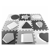 Pěnové puzzle podložka ohrádka Milly Mally Jolly 3x3 Shapes Grey