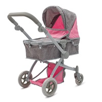 Kočárek pro panenky 2v1 Baby Mix Sophie pink-grey