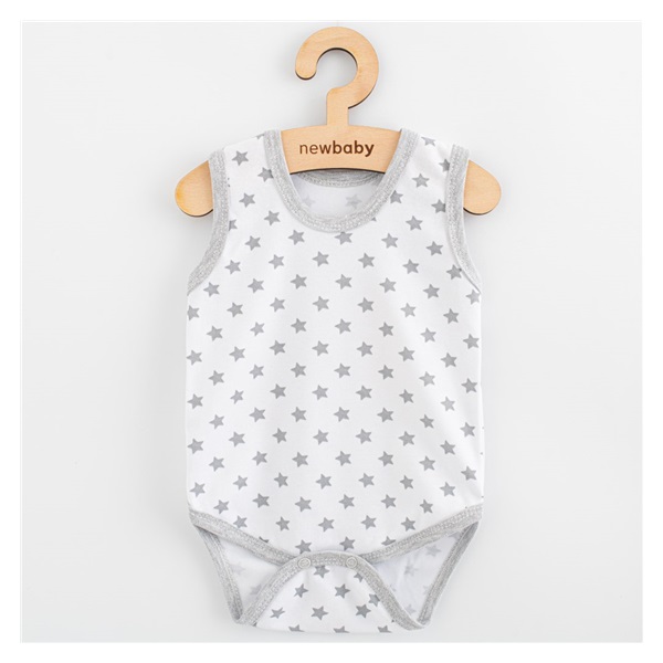 Kojenecké body bez rukávů New Baby Classic II hvězdičky šedé kluk