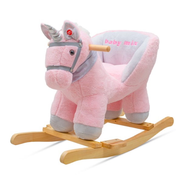 Houpací hračka s melodií Baby Mix Unicorn pink