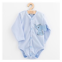 Kojenecké celorozepínací body s dlouhým rukávem New Baby Happy Elephant blue