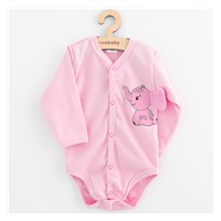 Kojenecké celorozepínací body s dlouhým rukávem New Baby Happy Elephant pink