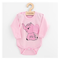 Kojenecké body s dlouhým rukávem New Baby Happy Elephant pink