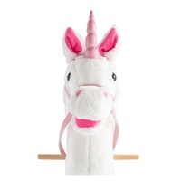 Hobby horse unicorn se zvukem a kolečky Nia Baby Mix white