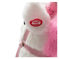 Hobby horse unicorn se zvukem a kolečky Nia Baby Mix white