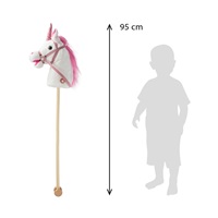 Hobby horse unicorn se zvukem a kolečky Nia Baby Mix white