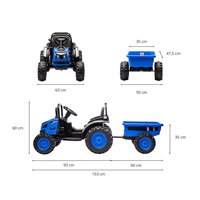 Elektrický traktor s vlečkou Milly Mally Farmer modrý