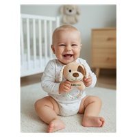 Dětské plyšové chrastítko Baby Mix pejsek hnědý