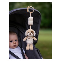 Edukační hrající plyšová hračka s klipem Baby Mix pes hnědý