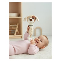 Dětská pískací plyšová hračka  Baby Mix pes hnědý