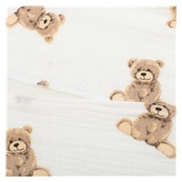 Mušelínový potah na kojenecký polštář-klín New Baby STANDARD 30x37cm bear