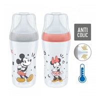 Kojenecká láhev NUK Perfect Match MICKEY Temperature Control 260 ml red