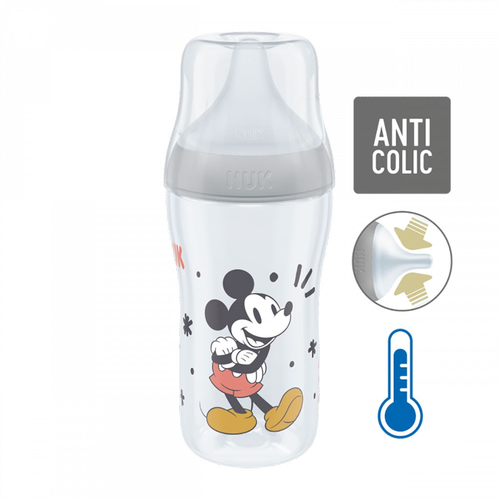 Fotografie Kojenecká láhev NUK Perfect Match MICKEY Temperature Control 260 ml grey