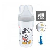 Kojenecká láhev NUK Perfect Match MICKEY Temperature Control 260 ml grey